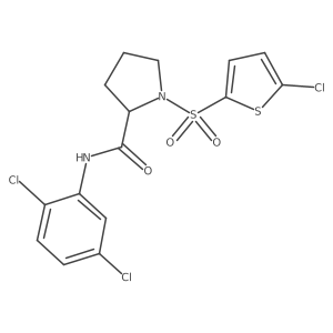 1-((5-chlorothiophen-2-yl)sulfonyl)-N-(2,5-dichlorophenyl)pyrrolidine-2-carboxamide结构式