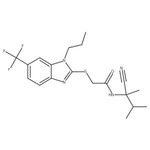 N-(1-cyano-1,2-dimethylpropyl)-2-{[1-propyl-6-(trifluoromethyl)-1H-1,3-benzodiazol-2-yl]sulfanyl}acetamide Structure