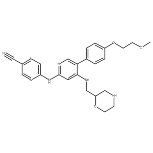 5-[[5-[4-(2-methoxyethoxy)phenyl]-4-[[(2S)-morpholin-2-yl]methylamino]pyridin-2-yl]amino]pyrazine-2-carbonitrile Structure