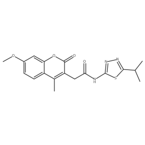 2-(7-methoxy-4-methyl-2-oxo-2H-chromen-3-yl)-N-[(2E)-5-(propan-2-yl)-1,3,4-thiadiazol-2(3H)-ylidene]acetamide Structure