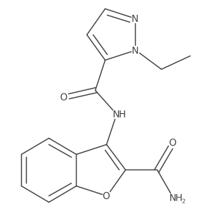 N-(2-carbamoylbenzofuran-3-yl)-1-ethyl-1H-pyrazole-5-carboxamide结构式