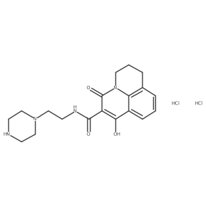 1-Hydroxy-3-oxo-N-(2-(piperazin-1-yl)ethyl)-3,5,6,7-tetrahydropyrido-[3,2,1-ij]quinoline-2-carboxamide dihydrochloride Structure