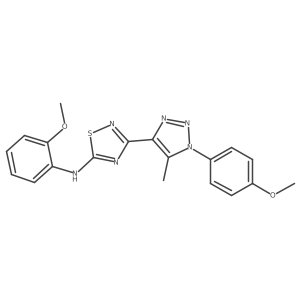 N-(2-methoxyphenyl)-3-[1-(4-methoxyphenyl)-5-methyl-1H-1,2,3-triazol-4-yl]-1,2,4-thiadiazol-5-amine结构式