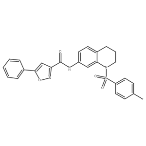 N-(1-((4-fluorophenyl)sulfonyl)-1,2,3,4-tetrahydroquinolin-7-yl)-5-phenylisoxazole-3-carboxamide结构式