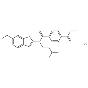 Methyl 4-((2-(dimethylamino)ethyl)(6-ethylbenzo[d]thiazol-2-yl)carbamoyl)benzoate hydrochloride结构式