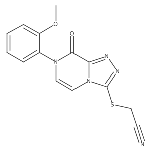 {[7-(2-Methoxyphenyl)-8-oxo-7,8-dihydro[1,2,4]triazolo[4,3-a]pyrazin-3-yl]thio}acetonitrile结构式