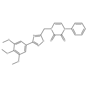 1-phenyl-4-((3-(3,4,5-trimethoxyphenyl)-1,2,4-oxadiazol-5-yl)methyl)pyrazine-2,3(1H,4H)-dione Structure