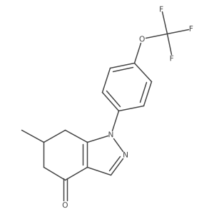 6-methyl-1-[4-(trifluoromethoxy)phenyl]-6,7-dihydro-5H-indazol-4-one结构式