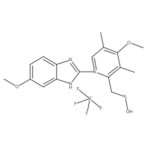 2-((Hydroxythio)methyl)-4-methoxy-1-(6-methoxy-1H-benzo[d]imidazol-2-yl)-3,5-dimethylpyridin-1-ium tetrafluoroborate Structure