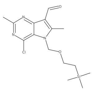 4-Chloro-2,6-dimethyl-5-{[2-(trimethylsilyl)ethoxy]methyl}-5H-pyrrolo[3,2-d]pyrimidine-7-carbaldehyde Structure