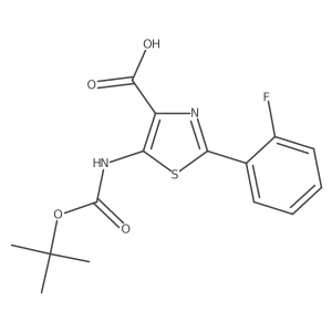 5-((Tert-butoxycarbonyl)amino)-2-(2-fluorophenyl)thiazole-4-carboxylic acid结构式