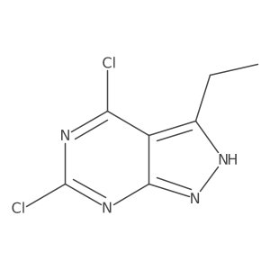 4,6-Dichloro-3-ethyl-1H-pyrazolo[3,4-d]pyrimidine结构式