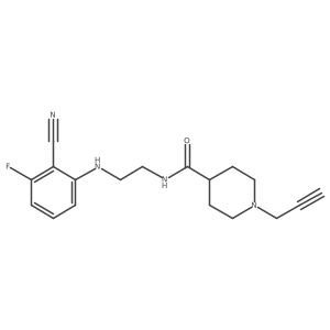 N-{2-[(2-cyano-3-fluorophenyl)amino]ethyl}-1-(prop-2-yn-1-yl)piperidine-4-carboxamide Structure