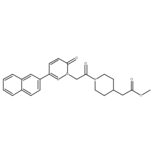 methyl (1-{[3-(naphthalen-2-yl)-6-oxopyridazin-1(6H)-yl]acetyl}piperidin-4-yl)acetate结构式
