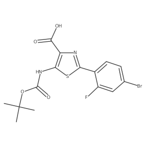 5-(Boc-amino)-2-(4-bromo-2-fluoro-phenyl)thiazole-4-carboxylic acid Structure