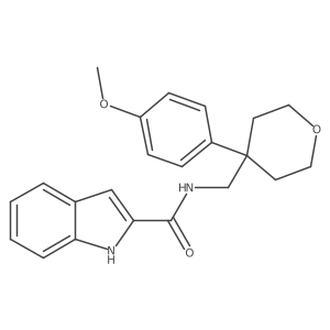 N-((4-(4-methoxyphenyl)tetrahydro-2H-pyran-4-yl)methyl)-1H-indole-2-carboxamide结构式