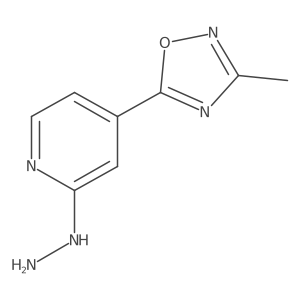 2-Hydrazino-4-(3-methyl-1,2,4-oxadiazol-5-yl)pyridine结构式