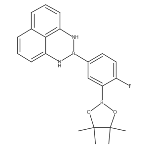 2-(4-Fluoro-3-(4,4,5,5-tetramethyl-1,3,2-dioxaborolan-2-yl)phenyl)-2,3-dihydro-1H-naphtho[1,8-de][1,3,2]diazaborinine Structure