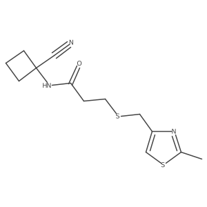 N-(1-cyanocyclobutyl)-3-{[(2-methyl-1,3-thiazol-4-yl)methyl]sulfanyl}propanamide Structure