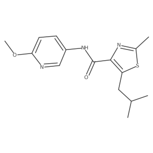 N-(6-methoxypyridin-3-yl)-2-methyl-5-(2-methylpropyl)-1,3-thiazole-4-carboxamide结构式