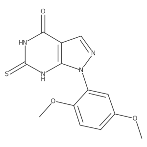 1-(2,5-Dimethoxyphenyl)-6-mercapto-1H-pyrazolo[3,4-d]pyrimidin-4(5H)-one结构式