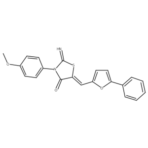 4-Thiazolidinone, 2-iMino-3-(4-Methoxyphenyl)-5-[(5-phenyl-2-furanyl)Methylene]- Structure