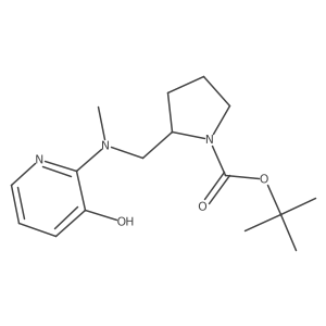 tert-Butyl 2-(((3-hydroxypyridin-2-yl)(methyl)amino)methyl)pyrrolidine-1-carboxylate结构式