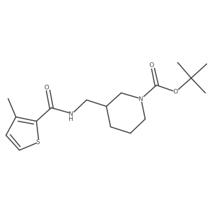 tert-Butyl 3-((3-methylthiophene-2-carboxamido)methyl)piperidine-1-carboxylate结构式