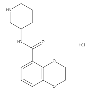 (R)-N-(piperidin-3-yl)-2,3-dihydrobenzo[b][1,4]dioxine-5-carboxamide hydrochloride结构式