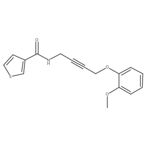 N-(4-(2-methoxyphenoxy)but-2-yn-1-yl)thiophene-3-carboxamide结构式
