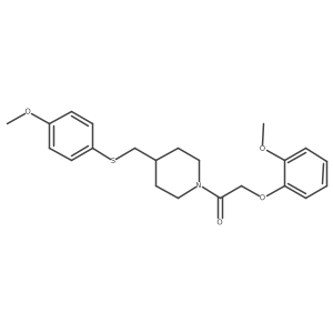 2-(2-Methoxyphenoxy)-1-(4-(((4-methoxyphenyl)thio)methyl)piperidin-1-yl)ethanone Structure