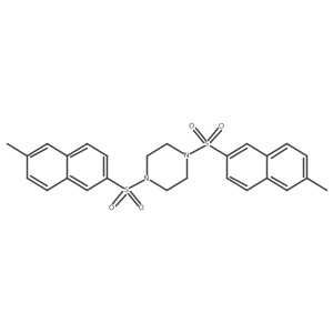 1,4-Bis[(6-methylnaphthalen-2-yl)sulfonyl]piperazine结构式