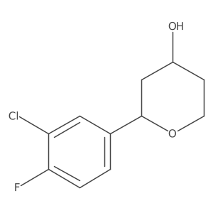 2-(3-chloro-4-fluorophenyl)tetrahydro-2H-pyran-4-ol结构式