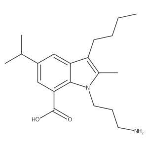 1H-Indole-7-carboxylic acid, 1-(3-aminopropyl)-3-butyl-2-methyl-5-(1-methylethyl)-结构式