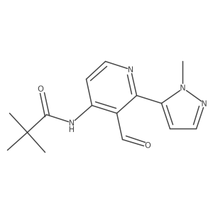 N-(3-formyl-2-(1-methyl-1H-pyrazol-5-yl)pyridin-4-yl)-2,2-dimethylpropanamide结构式