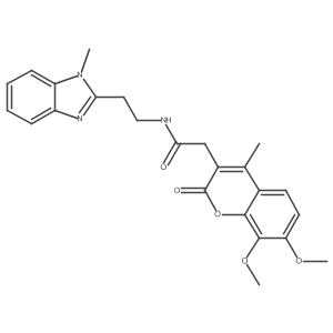 2-(7,8-dimethoxy-4-methyl-2-oxo-2H-chromen-3-yl)-N-[2-(1-methyl-1H-benzimidazol-2-yl)ethyl]acetamide结构式
