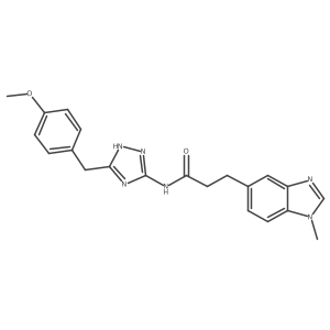 N-[3-(4-methoxybenzyl)-1H-1,2,4-triazol-5-yl]-3-(1-methyl-1H-benzimidazol-5-yl)propanamide Structure