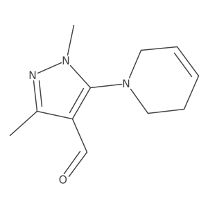 1,3-Dimethyl-5-(1,2,3,6-tetrahydropyridin-1-yl)-1H-pyrazole-4-carbaldehyde结构式