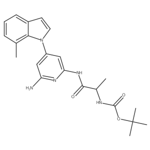 tert-butyl N-[1-[[6-amino-4-(7-methylindol-1-yl)pyridin-2-yl]amino]-1-oxopropan-2-yl]carbamate Structure