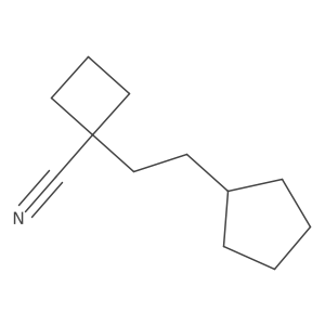 1-(2-Cyclopentylethyl)cyclobutane-1-carbonitrile结构式