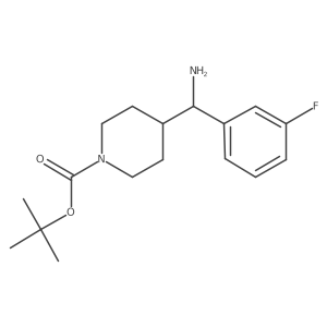Tert-butyl 4-[amino(3-fluorophenyl)methyl]piperidine-1-carboxylate结构式