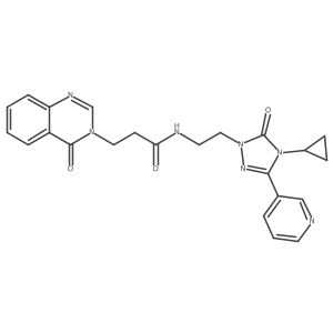 N-(2-(4-cyclopropyl-5-oxo-3-(pyridin-3-yl)-4,5-dihydro-1H-1,2,4-triazol-1-yl)ethyl)-3-(4-oxoquinazolin-3(4H)-yl)propanamide结构式