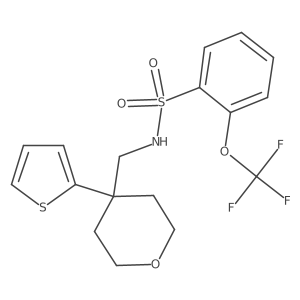 N-((4-(thiophen-2-yl)tetrahydro-2H-pyran-4-yl)methyl)-2-(trifluoromethoxy)benzenesulfonamide Structure