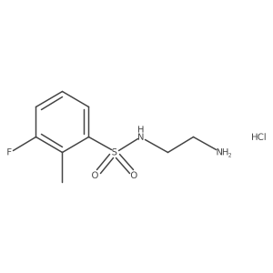 N-(2-aminoethyl)-3-fluoro-2-methylbenzene-1-sulfonamide hydrochloride结构式