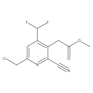 3-Pyridineacetic acid, 6-(chloromethyl)-2-cyano-4-(difluoromethyl)-, methyl ester Structure