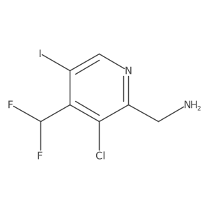 2-(Aminomethyl)-3-chloro-4-(difluoromethyl)-5-iodopyridine Structure
