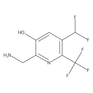 2-(Aminomethyl)-5-(difluoromethyl)-3-hydroxy-6-(trifluoromethyl)pyridine Structure