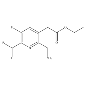 3-Pyridineacetic acid, 2-(aminomethyl)-6-(difluoromethyl)-5-fluoro-, ethyl ester Structure