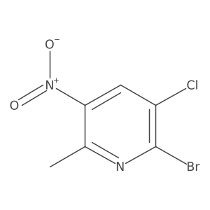 2-Bromo-3-chloro-6-methyl-5-nitropyridine结构式