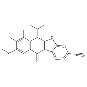 3,4-Difluoro-5-isopropyl-2-methoxy-11-oxo-6,11-dihydro-5H-indolo[2,3-b]quinoline-8-carbonitrile Structure